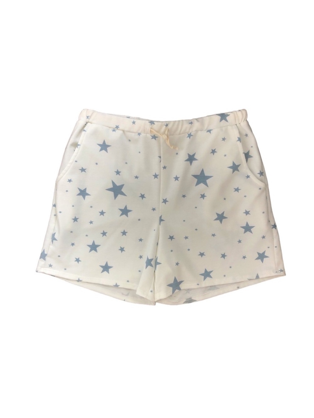 Hopely White & Blue Stars Lounge Shorts Size Medium